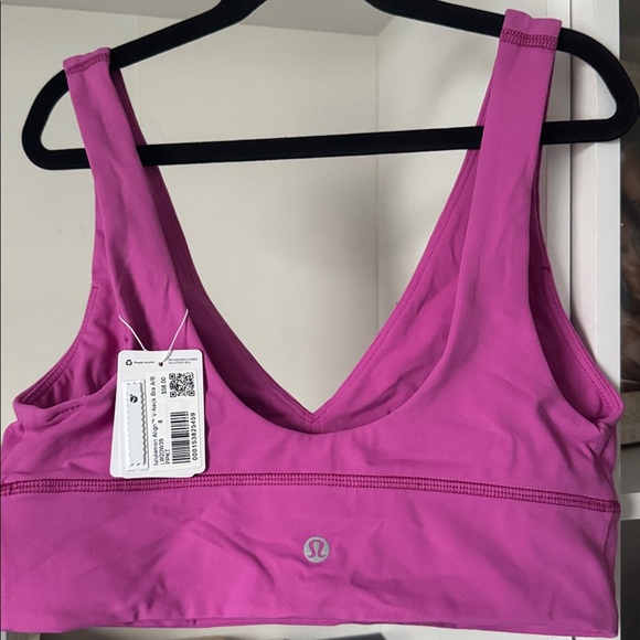 NWT. Lululemon Align V-Neck Bra A/B. Size: 8. Color: Pow Pink Tone. - Picture 4 of 6